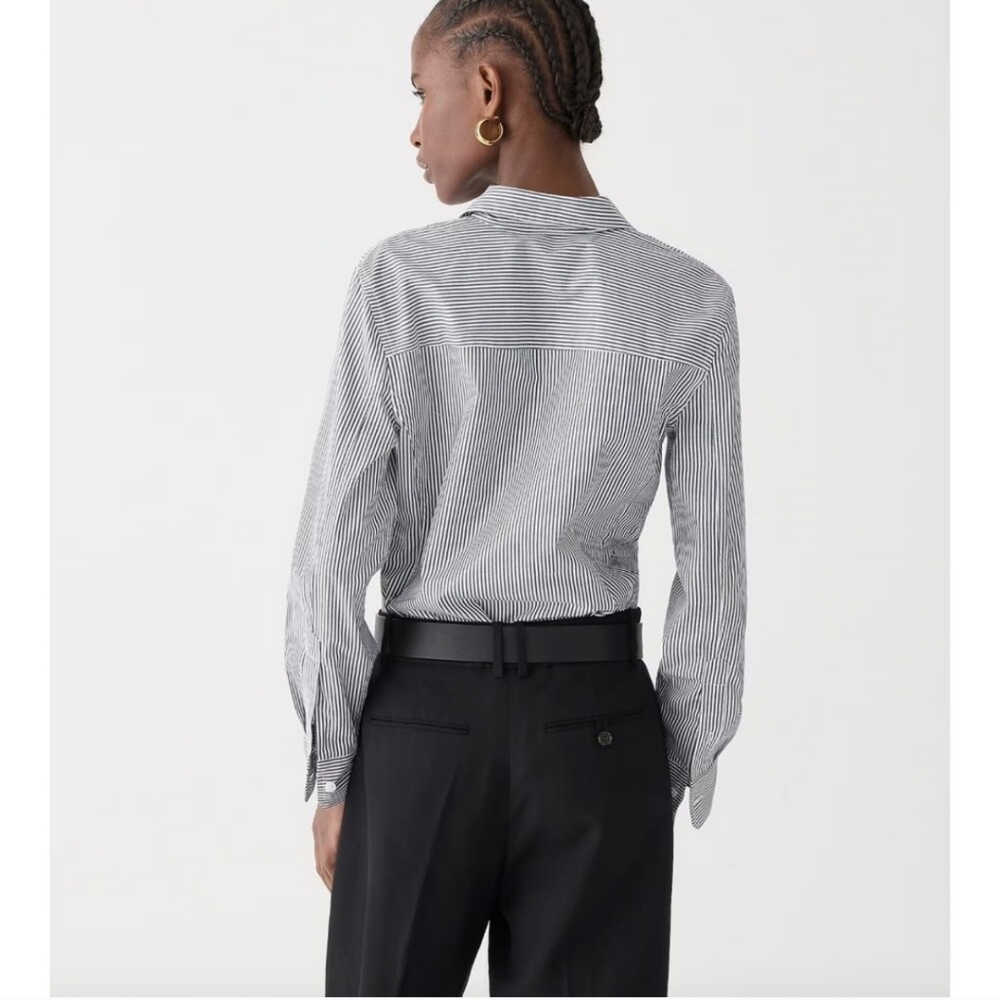 NWT J.Crew Wren Slim Fit Striped Button Shirt In Regenerative Cotton - Picture 2 of 8